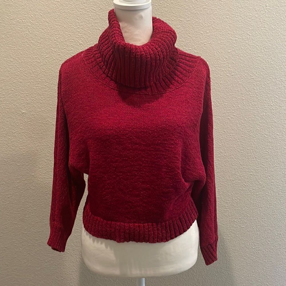 WD.NY Cotton Knit Turtle Neck Sweater Size Small
